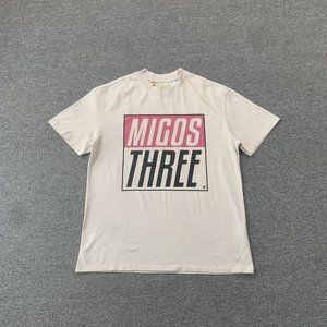 Gallery Cream Short Sleeve Skull Lettering T-Shirt